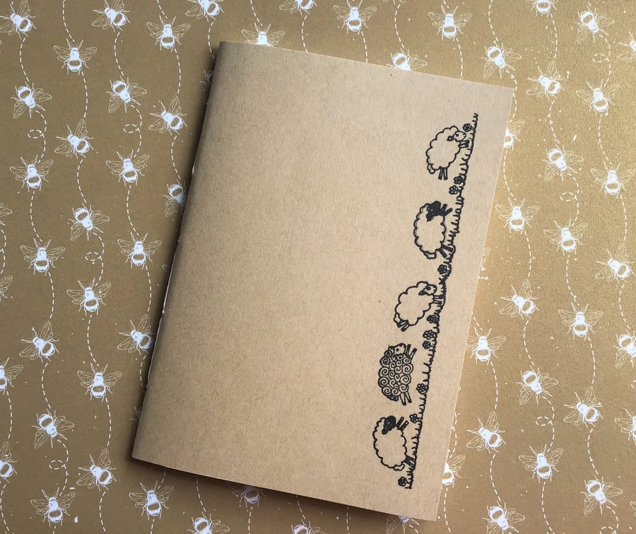 Individual hand stitched A6 notebook