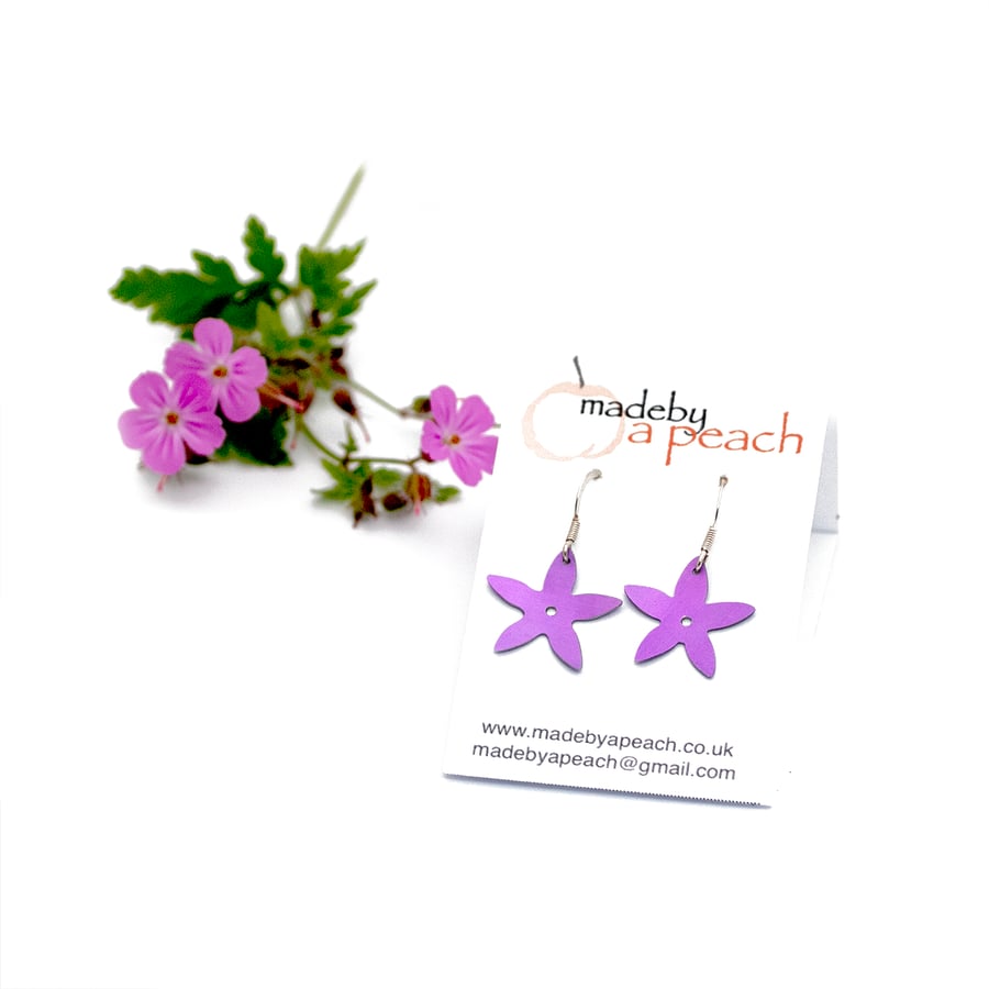 Purple Wildflower Earrings