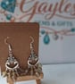 Green and silver dangle earrings - Image 1