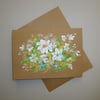 original art painting floral daisies blank greetings card ( ref F 847 C5)