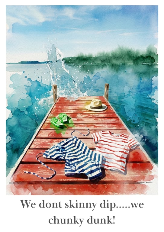 A4 Chunky Dunk Lakeside Coloursplash Print – Modern Coastal Wall Art, Unframed