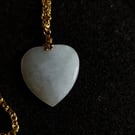 Classic Icy White hue White Heart Jade Pendant, Minimalist, Xmas, Birthday 