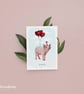 Cupig Card - Anniversary card, Pig Cards, Cute Valentines Cards, Pig Lover