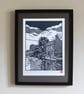 Lock Keepers Cottage, Cropredy Lock, Oxford Canal, Mono Linoprint - Image 4