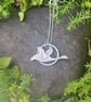 Handmade Solid Sterling Silver 925 Wild Goose Pendant Necklace & Chain