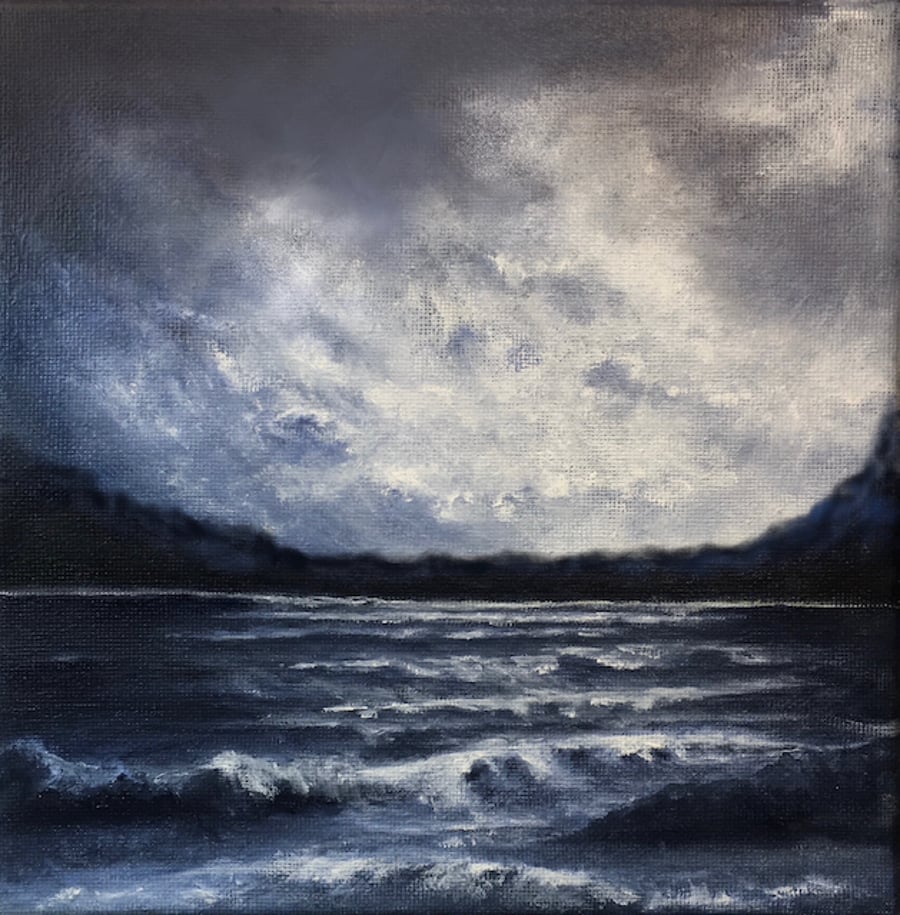 Original Oil on Canvas - Evening Sea and Sky