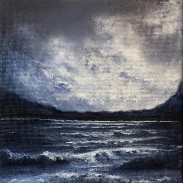 Original Oil on Canvas - Evening Sea and Sky