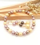 Earrings & Bracelet Set - Neapolitan Pastel Crystal Pearl Gift Set 