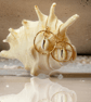 Gold Cowrie Shell Hoops - Image 1