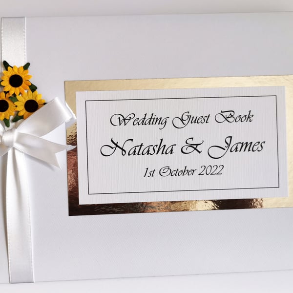 Wedding guest book with sunflowers, sunflowers guest book, wedding gift