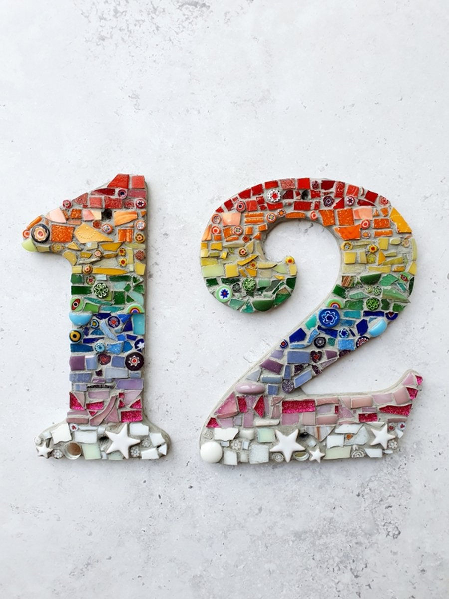 House Number Mosaic, Bespoke House Number, Custom House Number, Door Number, 