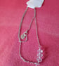 Handmade silver plated necklace with crystal beads.