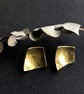 Brass and sterling silver stud earring. - Image 2