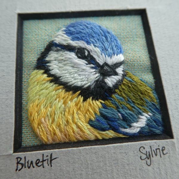 Bluetit - hand stitched picture