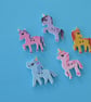 Wooden Yellow Unicorn Buttons  6pk 30x15mm approx. (U6) - Image 4