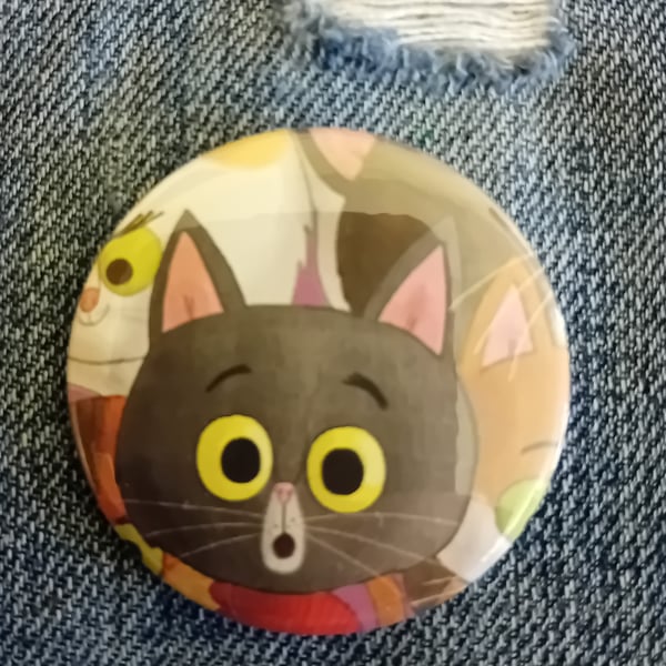 Picture Book  Badge - Shocked Cat