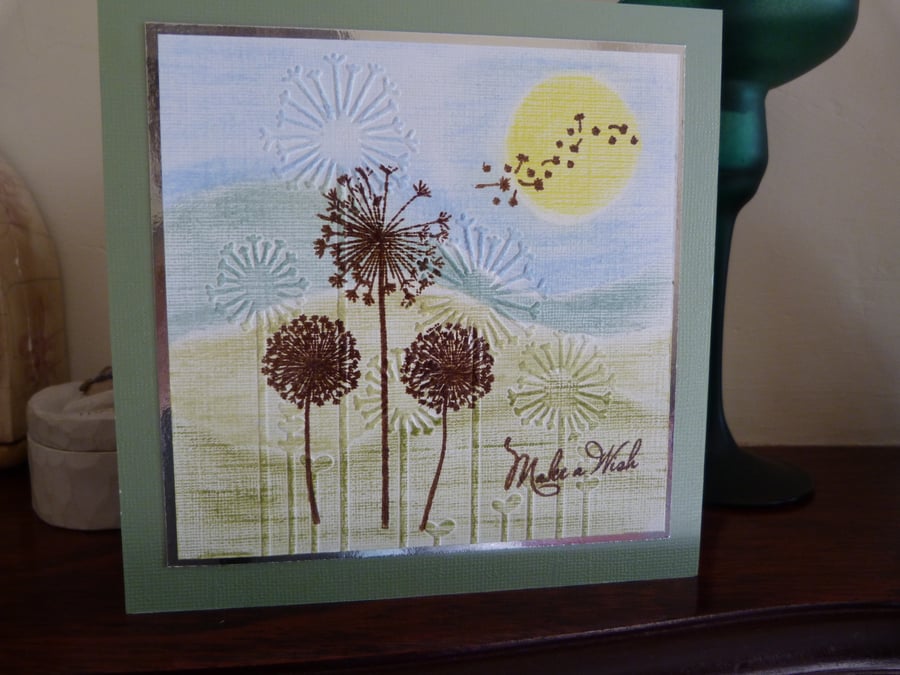 Green Make a Wish Birthday Card