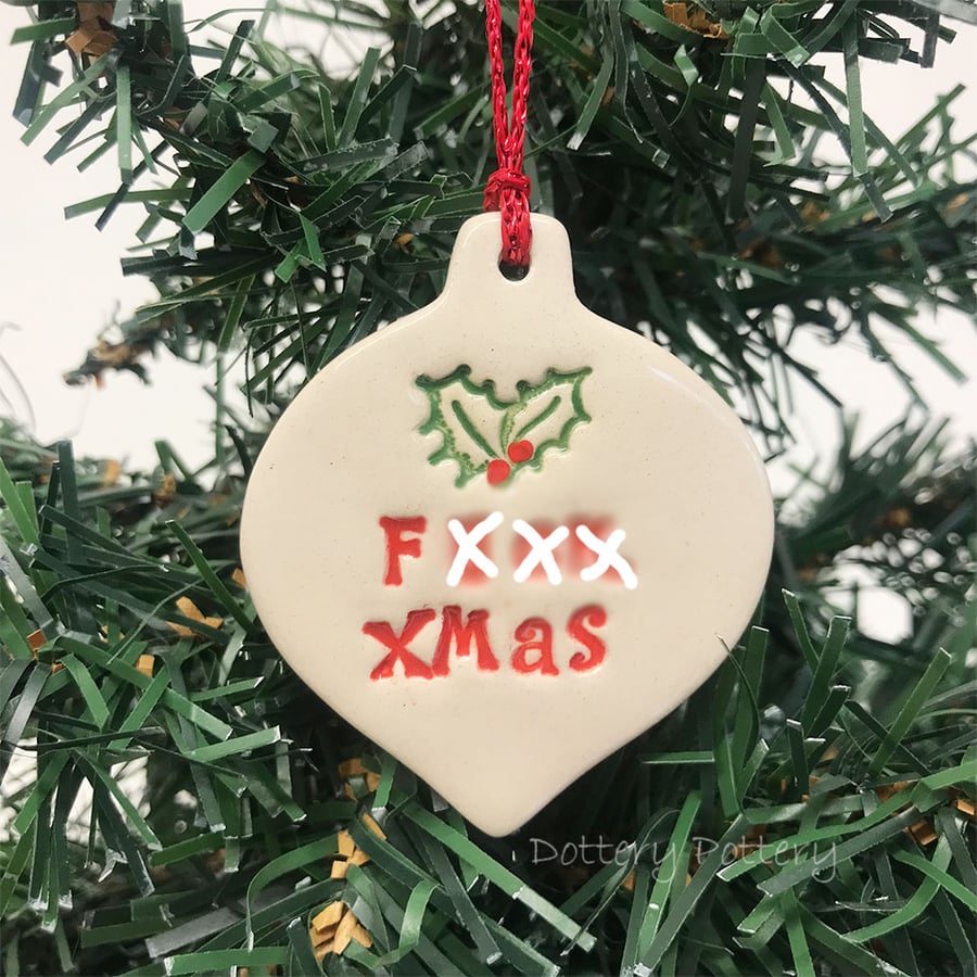 Sweary Pottery Bauble Christmas decoration