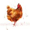 HEN Art Print, hen painting, kitchen art, chicken, rustic art