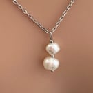 Simple Pearl Drop necklace-wedding necklace