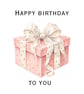 Pink Birthday Cards - personalised or standard print