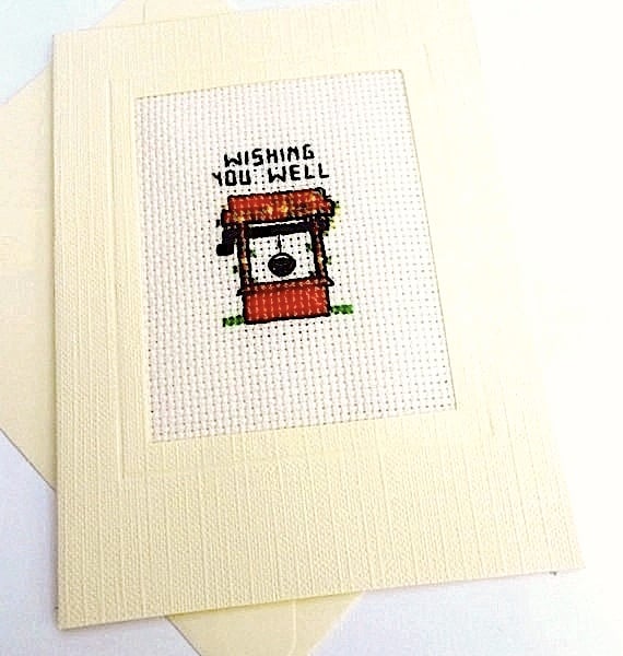 Get Well Cross Stitch In Recycled Card