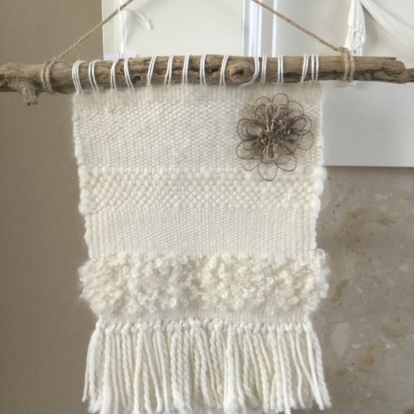 Woven Wallhanging on Driftwood 