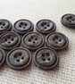 1 & 1 8" 28mm 44L BROWN wood Effect 1990's Vintage Buttons - Image 3