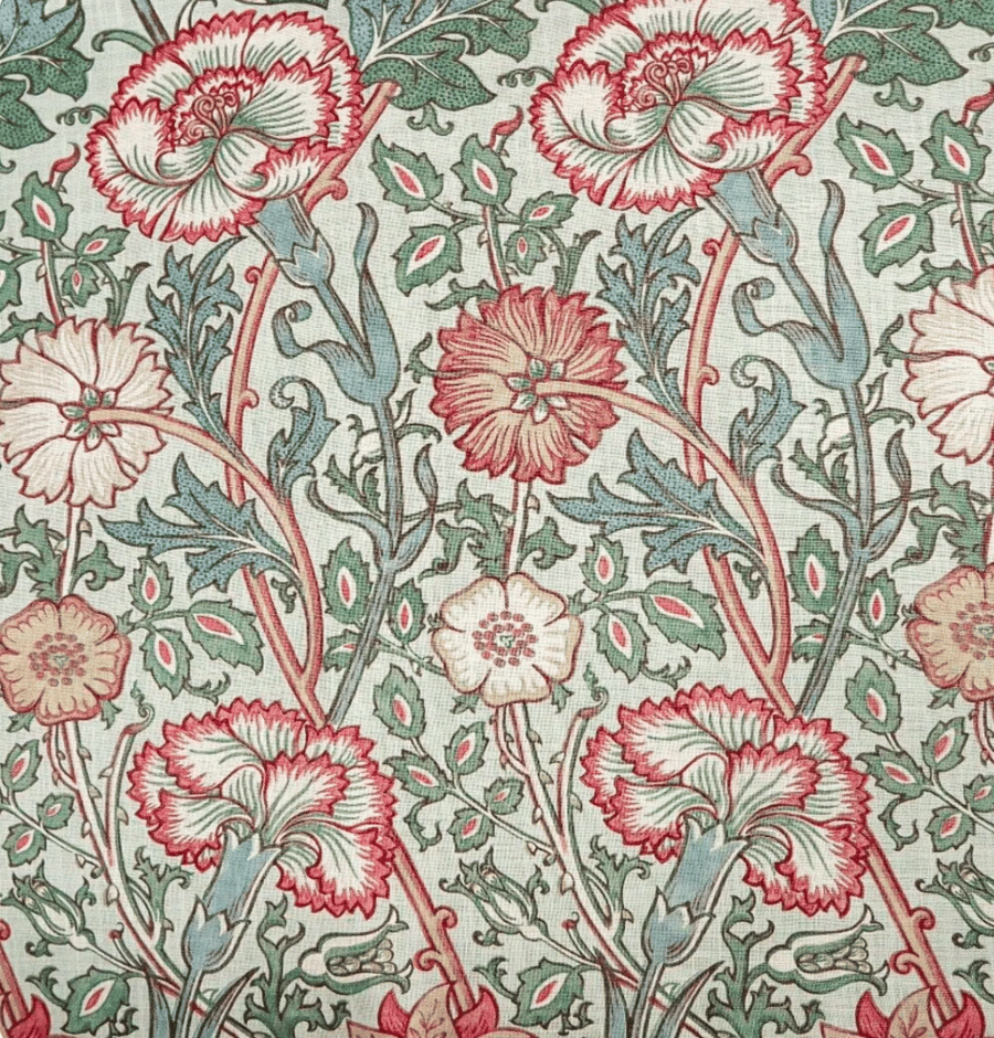 Morris & Co Soft Furnishing FABRIC, Pink and Rose, Archive Print Collection