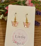 Light Pink Butterfly Earrings, Acrylic Butterfly Charms, Handmade Jewellery 