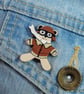 Travel Gift, Handmade Pilot Teddy Bear Pin For Traveller, Happy Travels Gift - Image 3