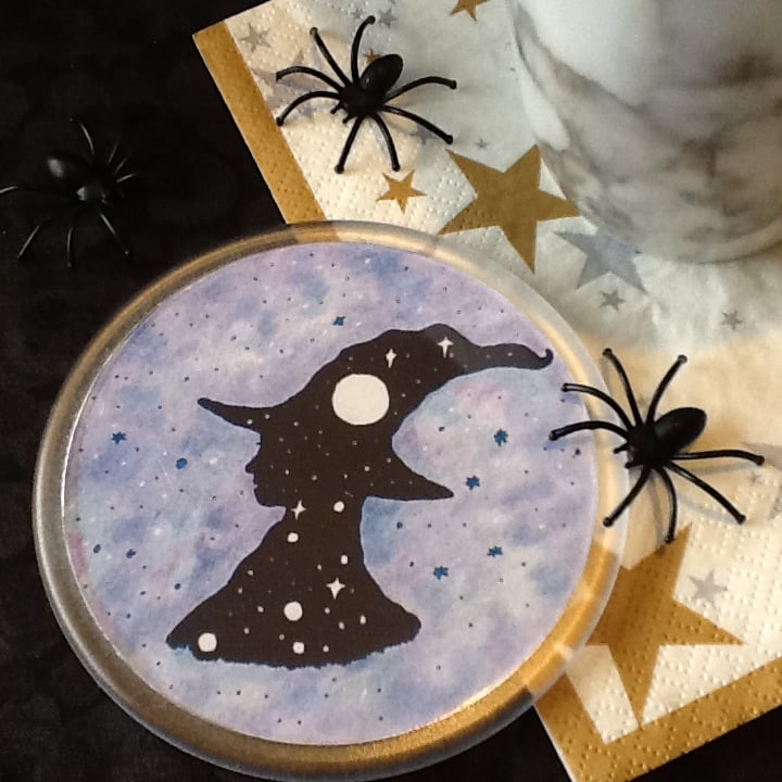 Coaster with galaxy Witch