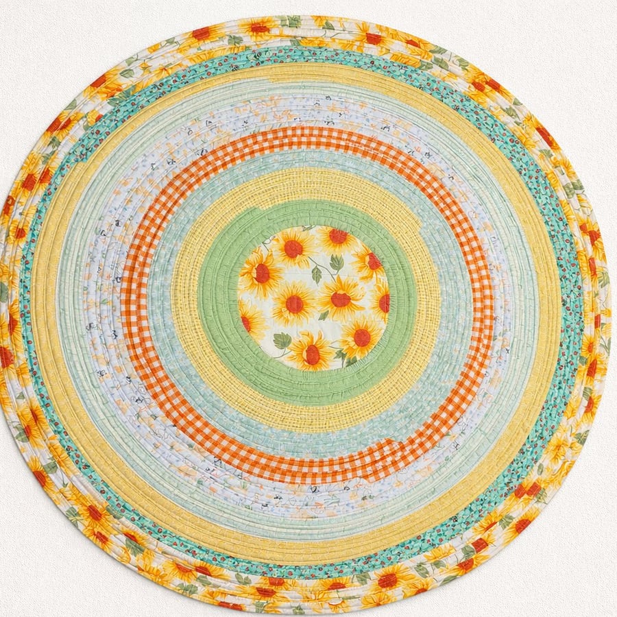 Sunflower Swirl - jelly roll rug