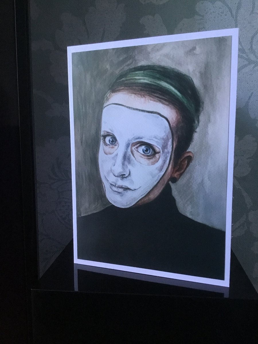 Painted Face, Clown, Pierrot Art Greetings Card