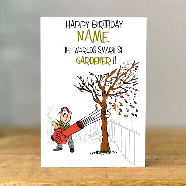 Personalised Gardener Birthday Card, mum, dad, grandad, gran, son, daughter, 