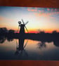 SUNSET WITH A WINDMILL IN DEREHAM PHOTOGRAPH 16x12