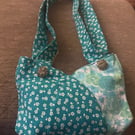 Small Teal Floral Underarm Handbag