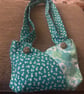 Small Teal Floral Underarm Handbag