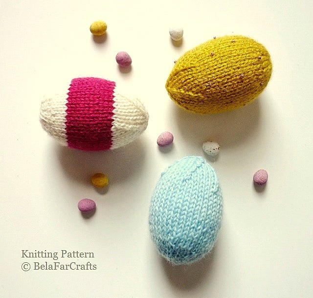 KNITTING PATTERN - Easter Eggs - Home Ornaments 
