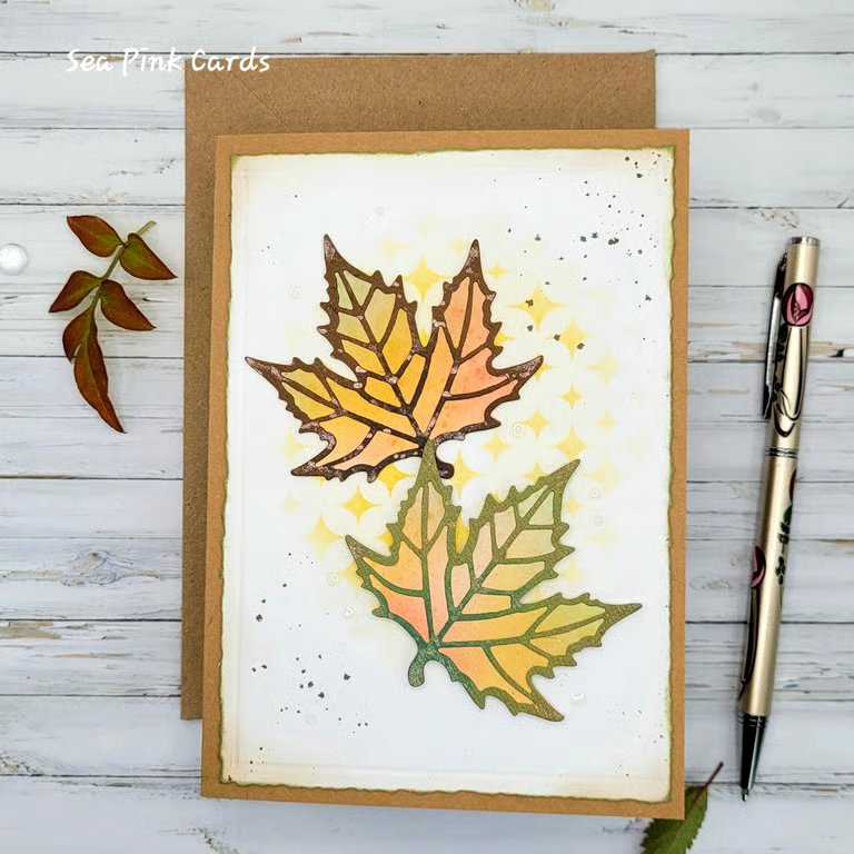 Leaves Blank Card - autumnal, autumn colours, blank all occasions