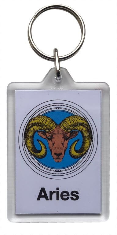 Aries Keyring (50x35mm Insert) - The Ram (21st March - 20th April)
