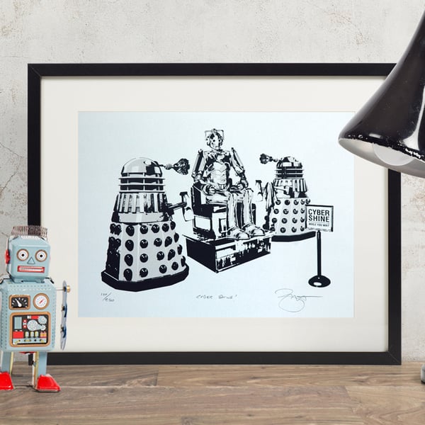 Doctor Who 'Cyber Shine' Hand Pulled Limited Edition Screen Print