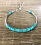 Sterling Silver Turquoise Noodle Bracelet - Image 2