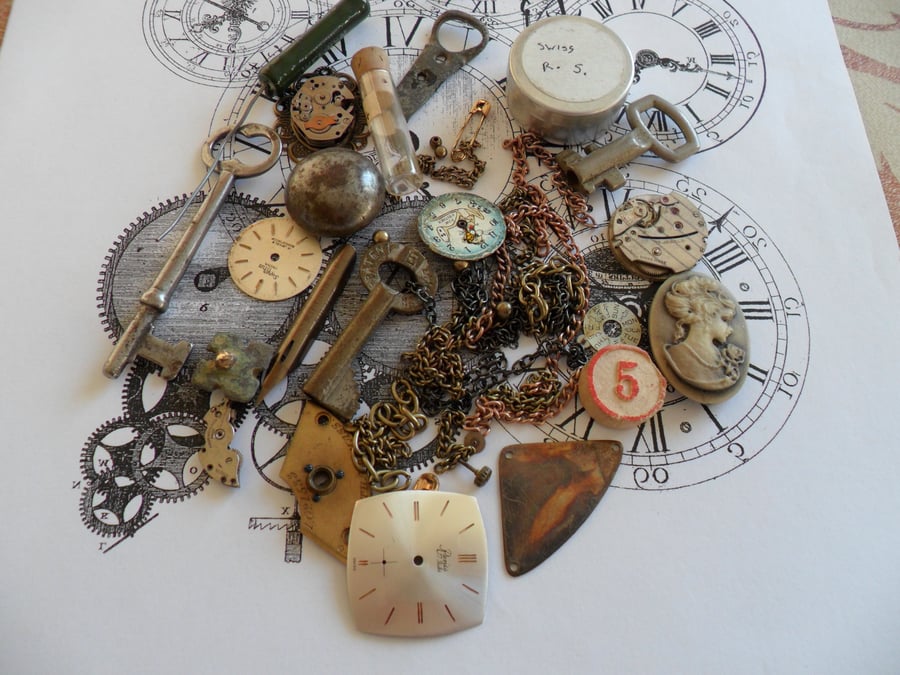 Steampunk Vintage Supplies Inspiration Kit