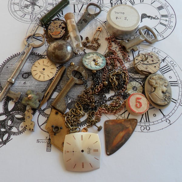 Steampunk Vintage Supplies Inspiration Kit