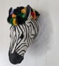 Circus zebra handmade faux taxidermy soft sculpture