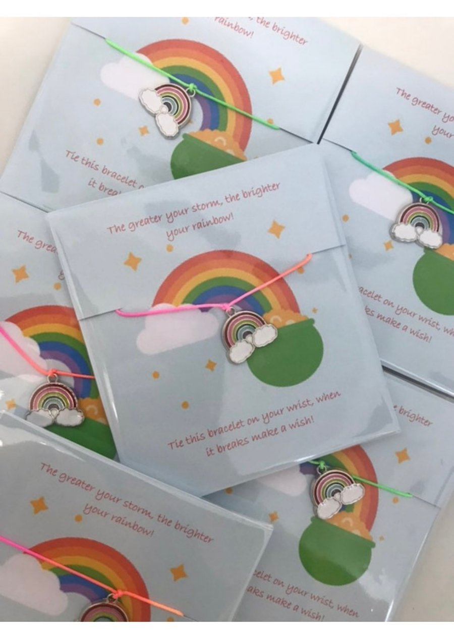 X6 brighter your rainbow sentimental inspirational wording wish bracelets  