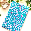 Handmade Blue Floral Kindle Sleeve, E-reader pouch, Fabric Sleeve, Kindle Case