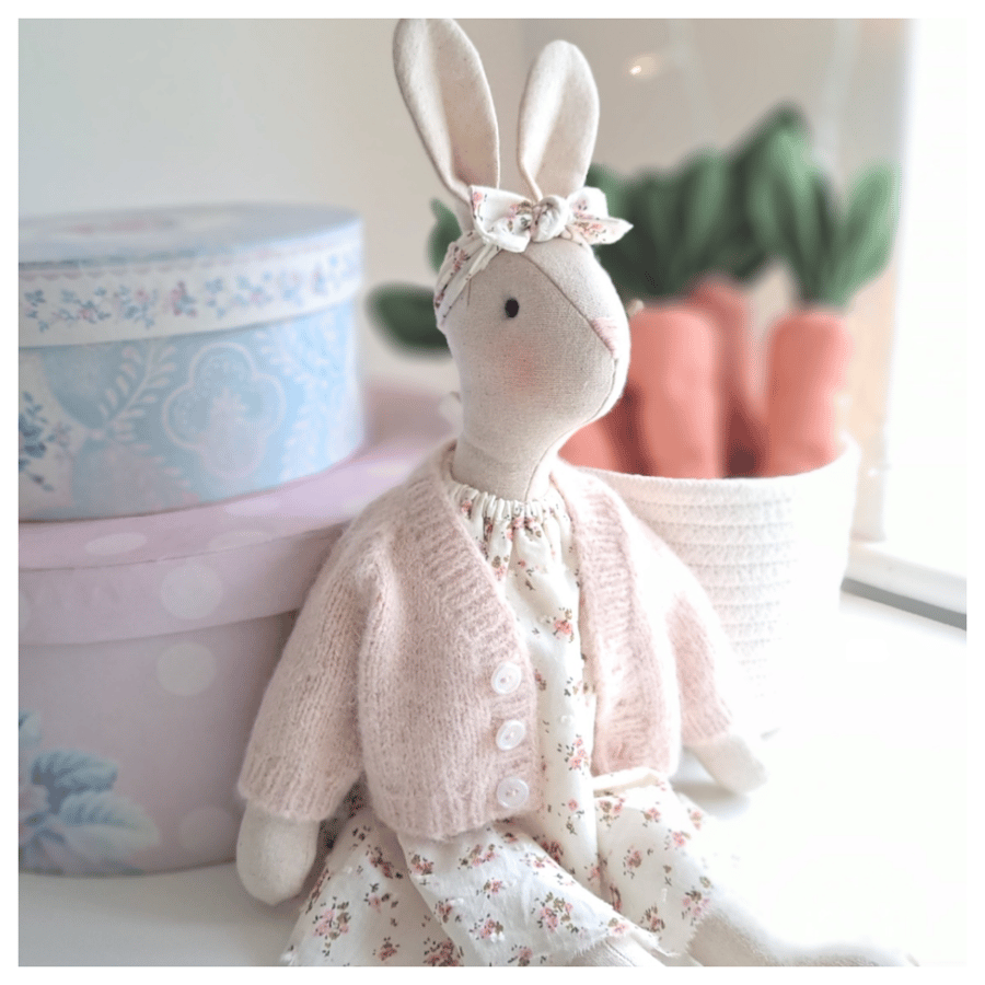 Veronica Bunny Heirloom Linen Doll