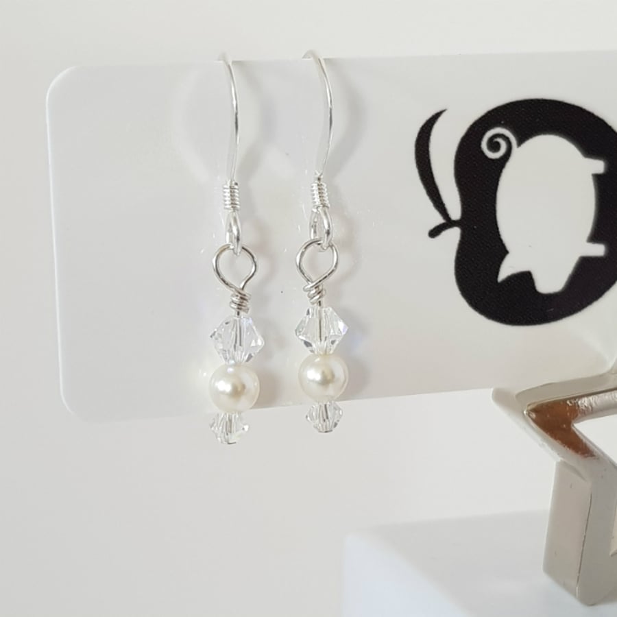 Swarovski crystal and pearl earrings